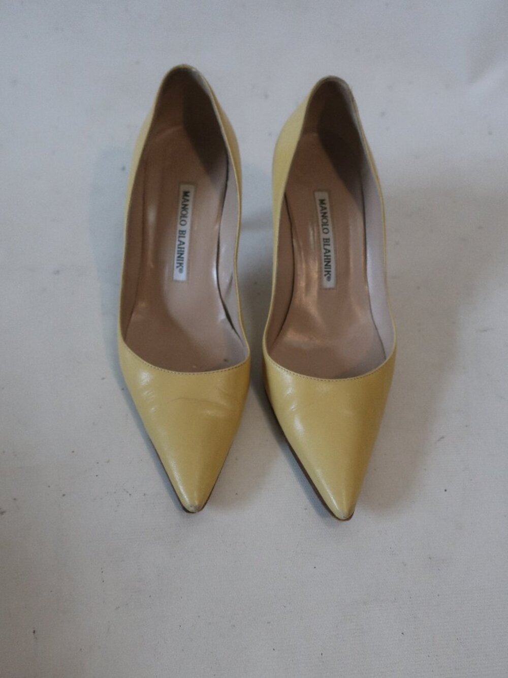 Womens Manolo Blahnik Yellow Leather Pumps 36 EU/US 6